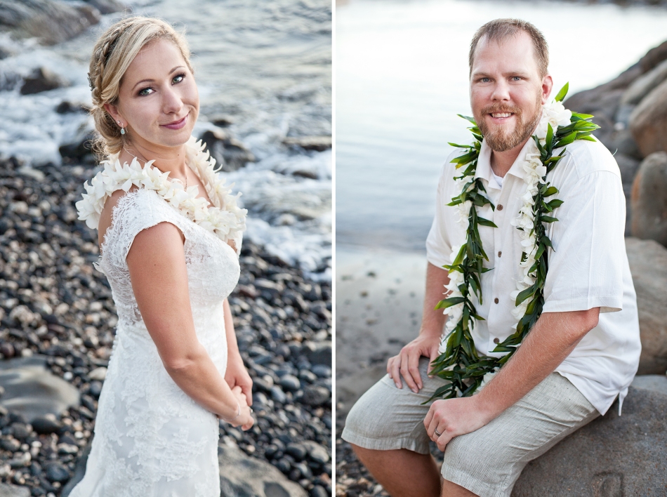 bride; groom; seaside; maui; hawaii; love; wedding